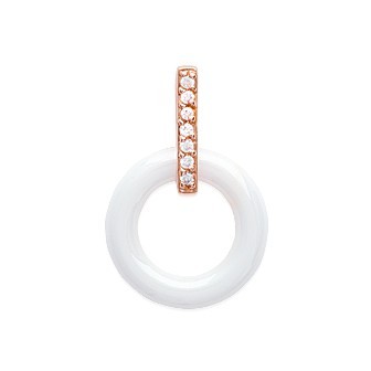 Pendentif plaqué-or rose 750/000 3 microns oz céramique