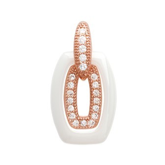 Pendentif plaqué-or rose 750/000 3 microns oz céramique