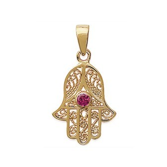 Pendentif plaqué-or 750/000 3 microns pierre synthétique