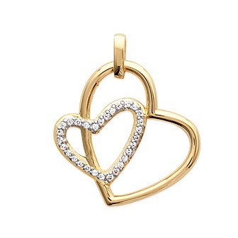 Pendentif plaqué-or 750/000 3 microns bicolore oz