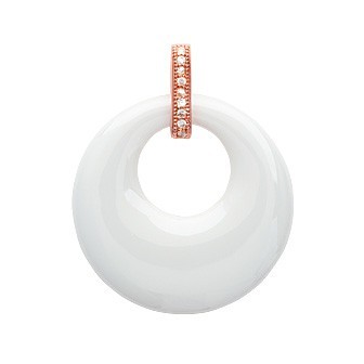 Pendentif plaqué-or rose 750/000 3 microns oz céramique