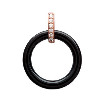 Pendentif plaqué-or rose 750/000 3 microns oz céramique