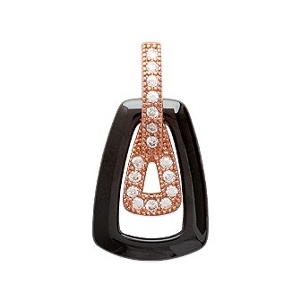 Pendentif plaqué-or rose 750/000 3 microns oz céramique 275BHU7