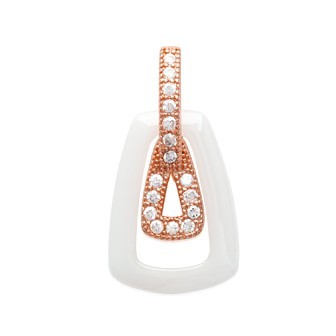 Pendentif plaqué-or rose 750/000 3 microns oz céramique 27BHU10