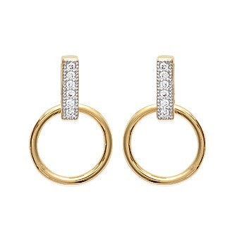 Boucles d'oreilles plaqué or 750/000 3 microns bicolore oz GHJ3311