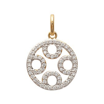 Pendentif plaqué-or 750/000 3 microns bicolore oz 27POI11