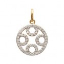 Pendentif plaqué-or 750/000 3 microns bicolore oz