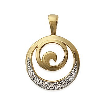 Pendentif plaqué-or 750/000 3 microns bicolore oz 28POI11