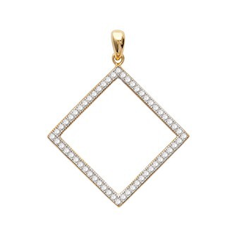 Pendentif plaqué-or 750/000 3 microns bicolore oz micro serti