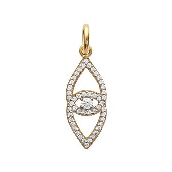 Pendentif plaqué-or 750/000 3 microns bicolore oz