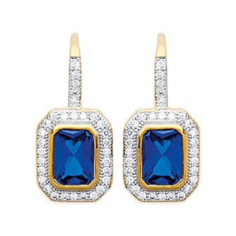 Boucles d'oreilles plaqué or 750/000 3 microns bicolore oz micro serti