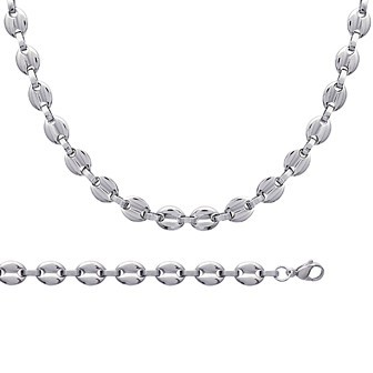 Bracelet femme collier acier 316 L maille marine