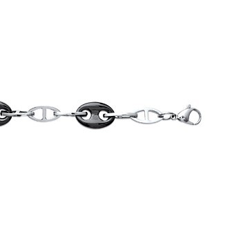 Bracelet acier 316 L ruthénium
