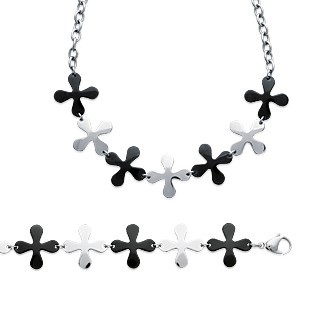 Bracelet femme acier 316 L ruthénium