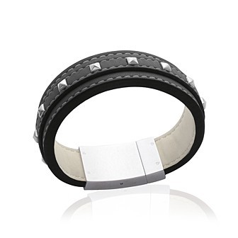 Bracelet acier 316 L cuir