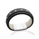 Bracelet acier 316 L cuir