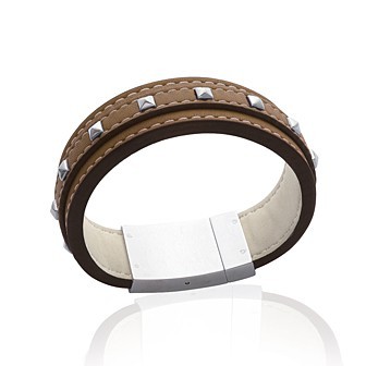Bracelet acier 316 L cuir
