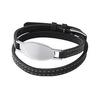 Bracelet acier 316 L cuir