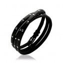 Bracelet acier 316 L cuir
