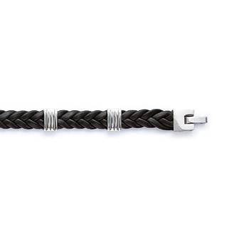 Bracelet acier 316 L cuir