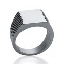 Bague chevalière homme acier 316 L