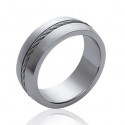 Bague alliance homme acier 316 L câble