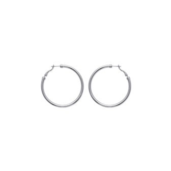 Créoles acier 316 L fil rond 3 mm 