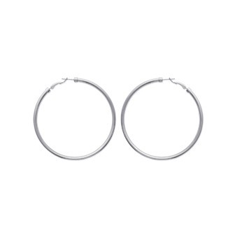 Créoles acier 316 L fil rond 3 mm 
