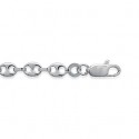 Bracelet argent 925/000 rhodiée maille grains de café 