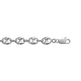 Bracelet argent 925/000 rhodiée maille grains de café