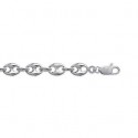 Bracelet argent 925/000 rhodiée maille grains de café