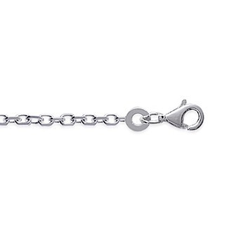 Chaîne argent 925/000 rhodiée maille forçat diamantée 