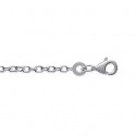 Chaîne argent 925/000 rhodiée maille forçat diamantée 