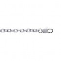 Chaîne argent 925/000 rhodiée maille forçat diamantée