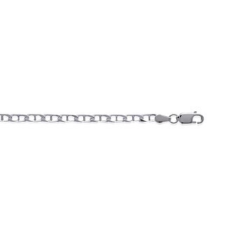Bracelet argent 925/000 rhodiée maille marine plate 