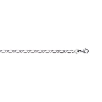 Chaîne argent 925/000 maille figaro diamantée 4 faces 1 maillon 