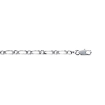 Bracelet argent 925/000 maille figaro 1 maillon diamantée 4 faces