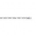 Bracelet argent 925/000 maille figaro 1 maillon diamantée 4 faces