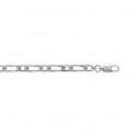 Chaîne argent 925/000 maille figaro diamantée 1 maillon 4 faces 