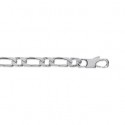 Bracelet argent 925/000 maille figaro 1 maillon diamantée 4 faces