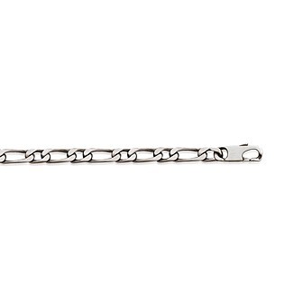 Bracelet argent 925/000 maille figaro 1 maillon diamantée 4 faces