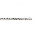 Bracelet argent 925/000 maille figaro 1 maillon diamantée 4 faces