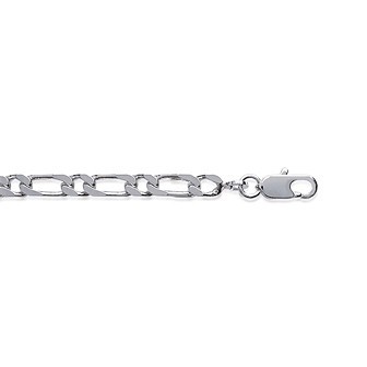 Bracelet argent 925/000 maille figaro 1 maillon diamantée 4 faces