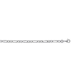 Bracelet argent 925/000 maille figaro 2 maillons diamantée 4 faces