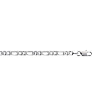 Bracelet argent 925/000 maille figaro 2 maillons diamantée 4 faces