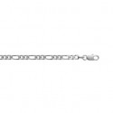 Bracelet argent 925/000 maille figaro 2 maillons diamantée 4 faces