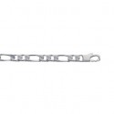 Bracelet argent 925/000 maille figaro 2 maillons diamantée 4 faces