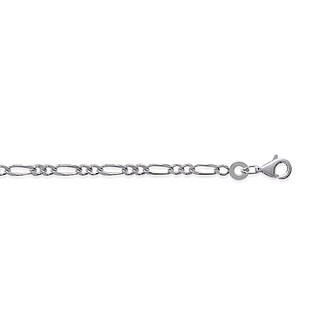 Bracelet argent 925/000 maille figaro 2 maillons diamantée 4 faces