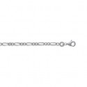 Bracelet argent 925/000 maille figaro 2 maillons diamantée 4 faces