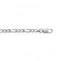 Bracelet argent 925/000 rhodiée maille figaro 2 maillons diamantée 4 faces